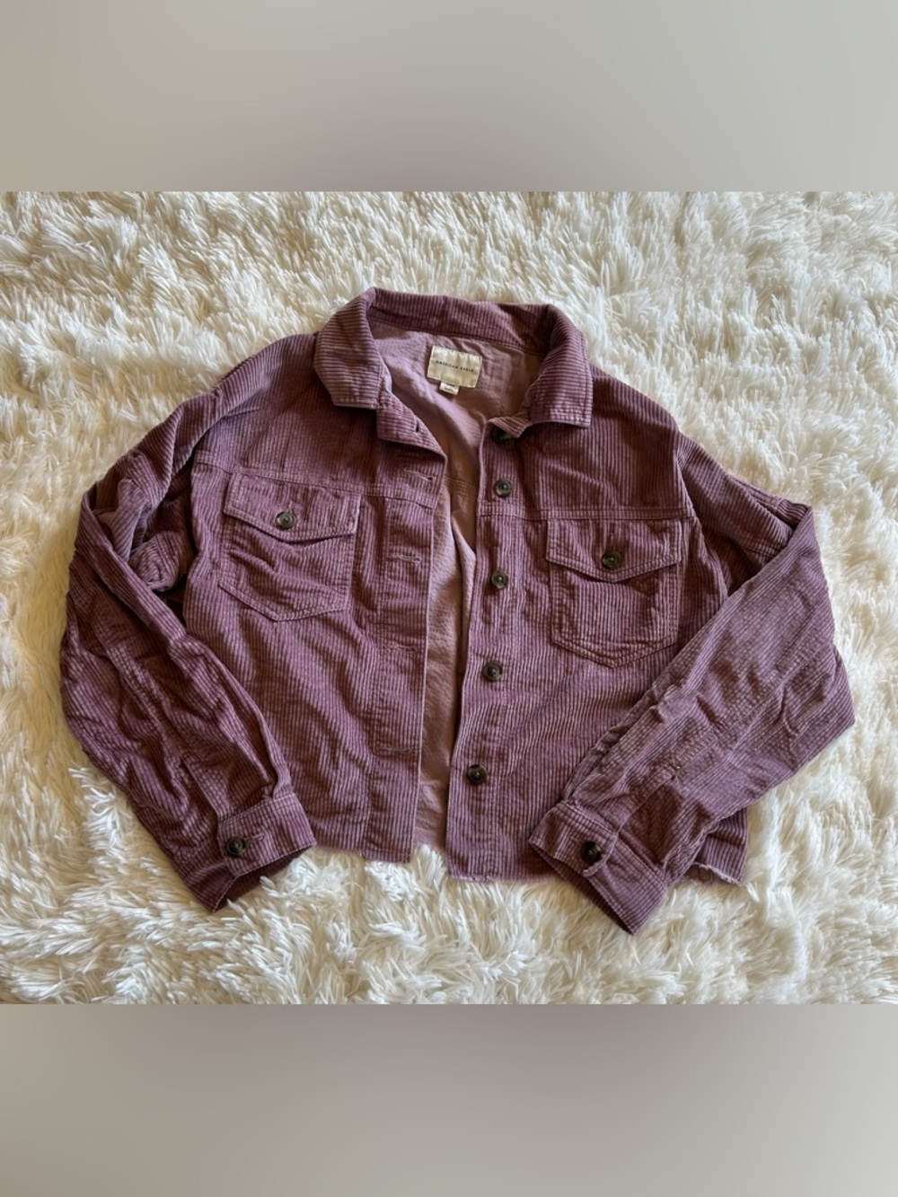 American Eagle | Lavender Corduroy Shacket - Picture 3 of 5